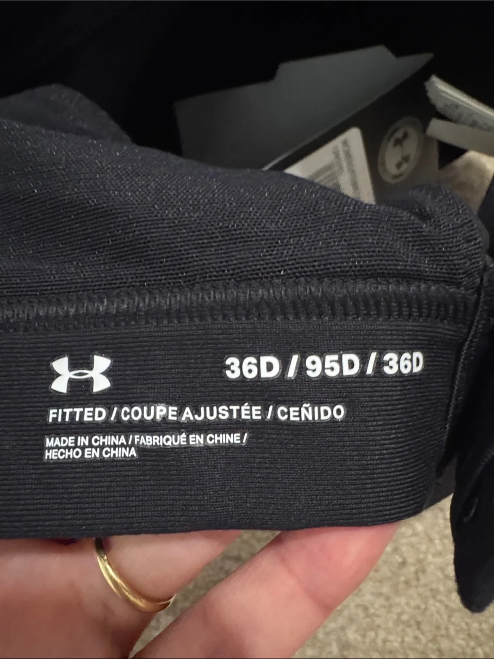 Under Armour Eclipse High Impact Bra Black Rear Hook Wireless NWT-36